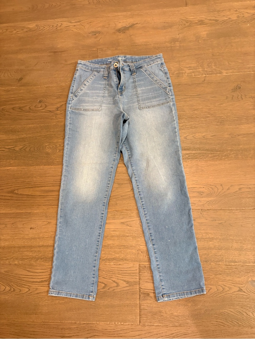 Style & Co. Light Blue Cropped Women's Jeans with Faded Knees